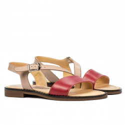 Sandale dama 5070 rosu+pudra