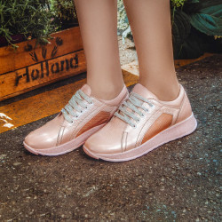 Pantofi sport/casual dama 6010 pudra sidef combinat