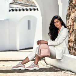 Női sportcipő 6015 gyöngyház púder kombinált