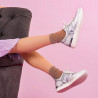 Pantofi sport dama 694 alb sidef combinat
