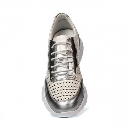 Pantofi sport dama 6024 argintiu+alb