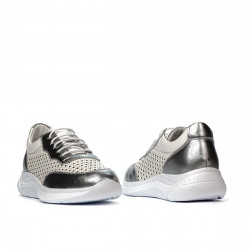 Pantofi sport dama 6024 argintiu+alb