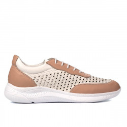 Pantofi sport dama 6024 pudra+alb