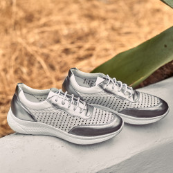 Női sportcipő 6024 ezüst+fehér