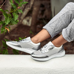 Női sportcipő 6024 ezüst+fehér