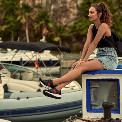 Női sportcipő 6030 fekete+piros