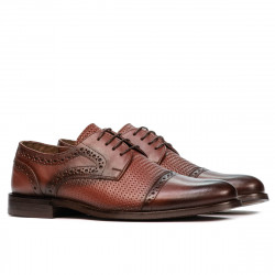 Pantofi eleganti barbati 880 a coniac combinat