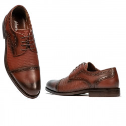 Pantofi eleganti barbati 880 a coniac combinat