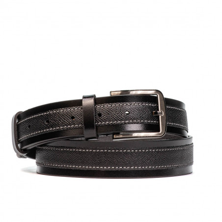 Curea barbati 16b negru combinat