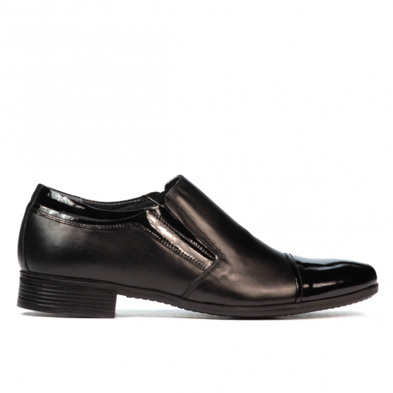 Pantofi eleganti barbati 740 lac negru combinat Pantofi eleganti barbati 740 lac negru combinat