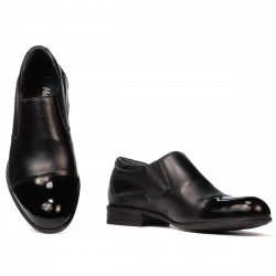 Pantofi eleganti barbati 765 lac negru combinat