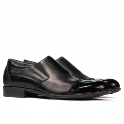 Pantofi eleganti barbati 765 lac negru combinat