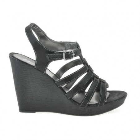 Sandale dama 575 negru satinat