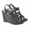 Sandale dama 575 negru satinat
