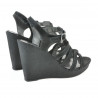 Sandale dama 575 negru satinat