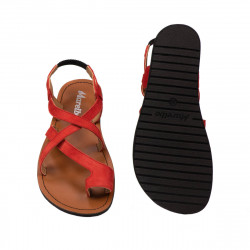 Sandale dama 5076 rosu corai velur