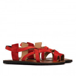 Sandale dama 5076 rosu corai velur