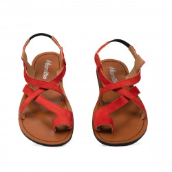 Sandale dama 5076 rosu corai velur
