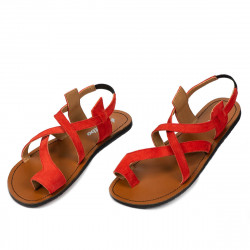 Sandale dama 5076 rosu corai velur