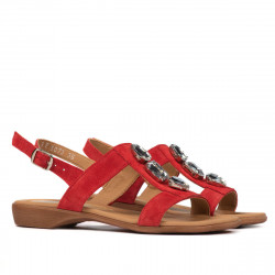 Sandale dama 5073 rosu velur