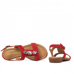 Sandale dama 5073 rosu velur