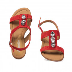 Sandale dama 5073 rosu velur