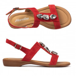 Sandale dama 5073 rosu velur
