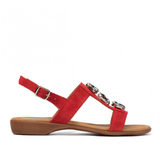 Sandale dama 5073 rosu velur Sandale dama 5073 rosu velur