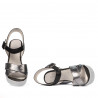 Sandale dama 5081 argintiu combinat