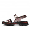 Sandale dama 5075 gri sidef+rosu