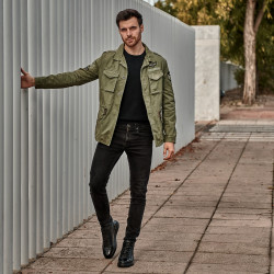 Ghete barbati 4125 negru combinat lifestyle