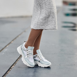 Női sportcipők 6038 gyöngyházas kék kombináció