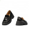 Pantofi casual dama 6041 croco negru combinat