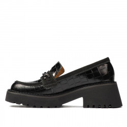 Pantofi casual dama 6041 croco negru combinat