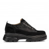 Pantofi casual dama 6043 negru velur combinat