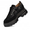 Pantofi casual dama 6043 negru velur combinat