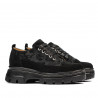Pantofi casual dama 6043 negru velur combinat