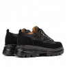 Pantofi casual dama 6043 negru velur combinat