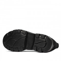 Pantofi casual dama 6043 negru velur combinat