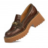 Pantofi casual dama 6041 croco maro combinat