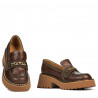 Pantofi casual dama 6041 croco maro combinat