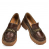 Pantofi casual dama 6041 croco maro combinat
