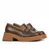 Pantofi casual dama 6041 croco maro combinat