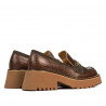Pantofi casual dama 6041 croco maro combinat