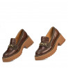 Pantofi casual dama 6041 croco maro combinat