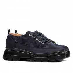 Pantofi casual dama 6043 indigo velur combinat