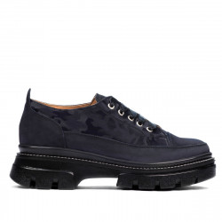 Pantofi casual dama 6043 indigo velur combinat