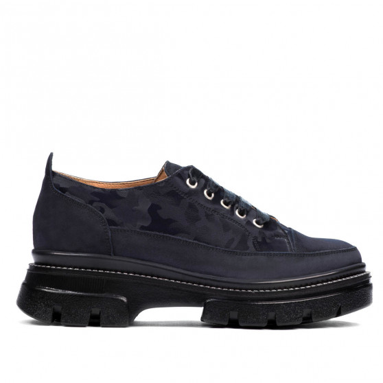 Pantofi casual dama 6043 indigo velur combinat Pantofi casual dama 6043 indigo velur combinat