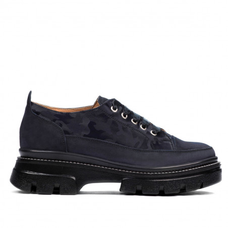 Pantofi casual dama 6043 indigo velur combinat