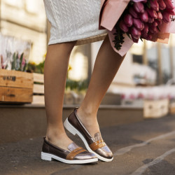 Női alkalmi/ elegáns cipő 6037 réz kombinált